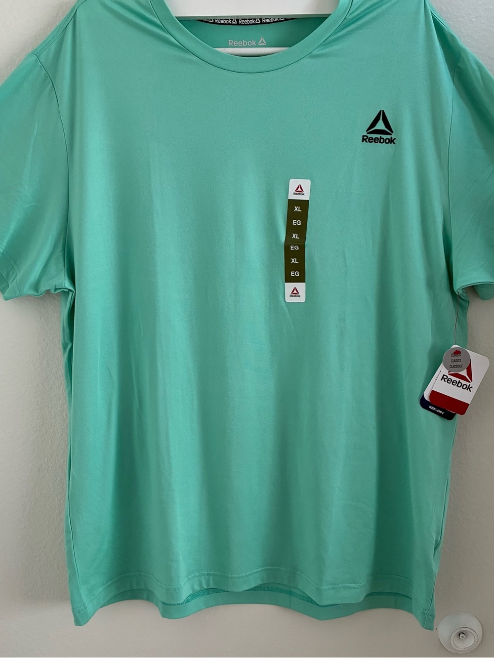 Reebok Men’s Classic T-Shirt Size XL Mint Green New With Tags